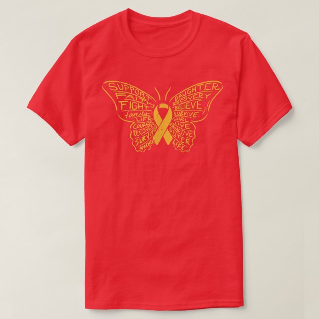 Camiseta Ayuda para la sensibilización sobre la mariposa de (Diseño del anverso)