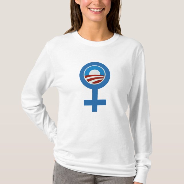 Camiseta Ayuda para los símbolos de las mujeres/de Obama de (Anverso)
