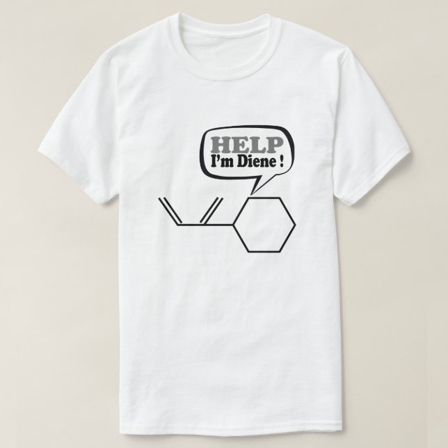Camiseta Ayuda que soy dieno, química divertida  (Diseño del anverso)