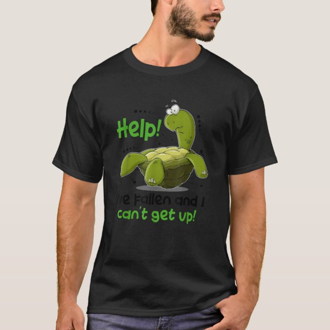 Camiseta ayúdame a caer y no puedo levantarme de tortuga di (Anverso)