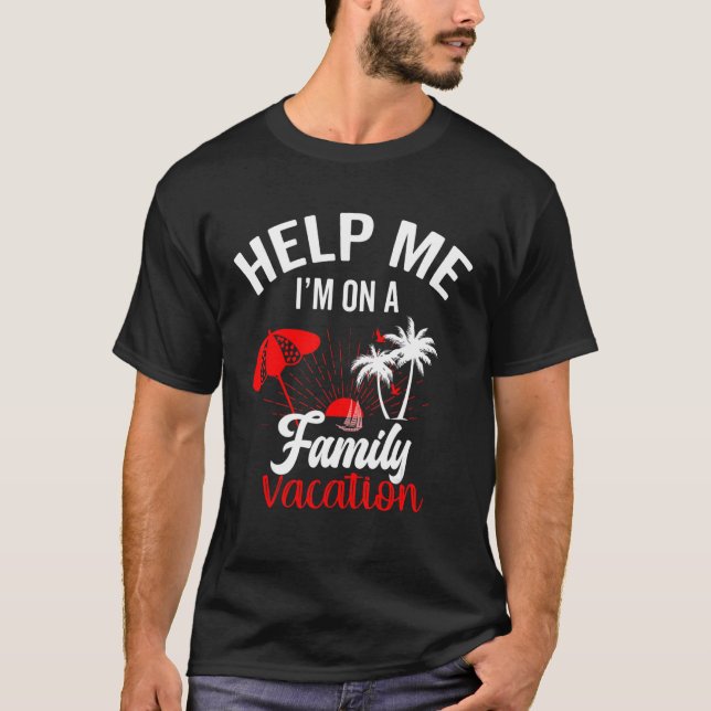 Camiseta Ayúdame estoy en una vacaciones en familia Sunset  (Anverso)