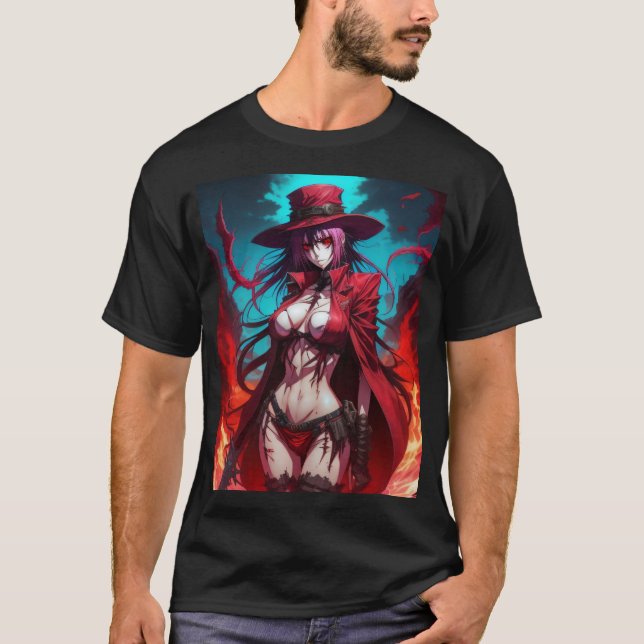 Camiseta Ayudando al máximo de anime vampiro chica fanart (Anverso)