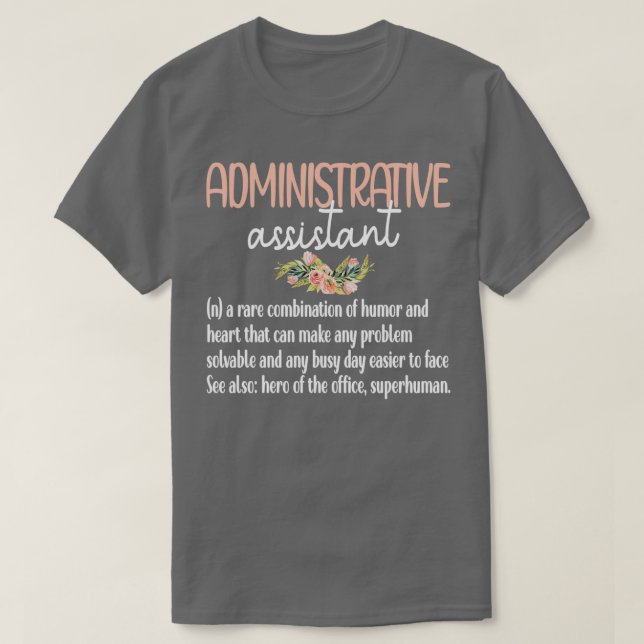 Camiseta Ayudante Administrativo Día Auxiliar Administrativ (Diseño del anverso)