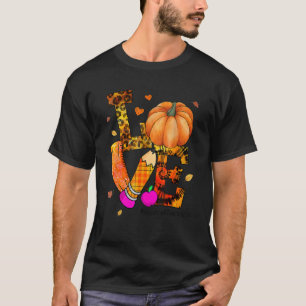 Camiseta Ayudante de Amor Profesor Life Leopard Pumpkin Gra