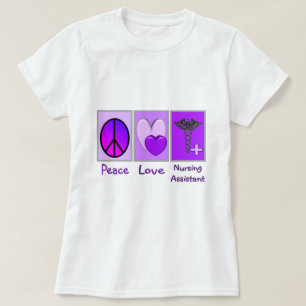 Camiseta Ayudante de la enfermería del amor de la paz