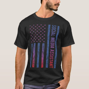 Camiseta Ayudante de medios sociales de bandera de Estados