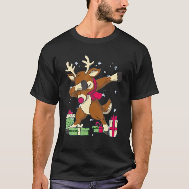 Camiseta Ayudante de Navidades Dabbing Reindeer Rudolph San (Anverso)