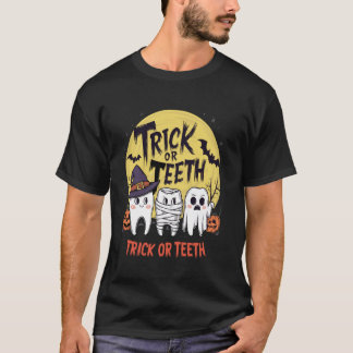 Camiseta Ayudante Dental De Trick O Teeth Halloween