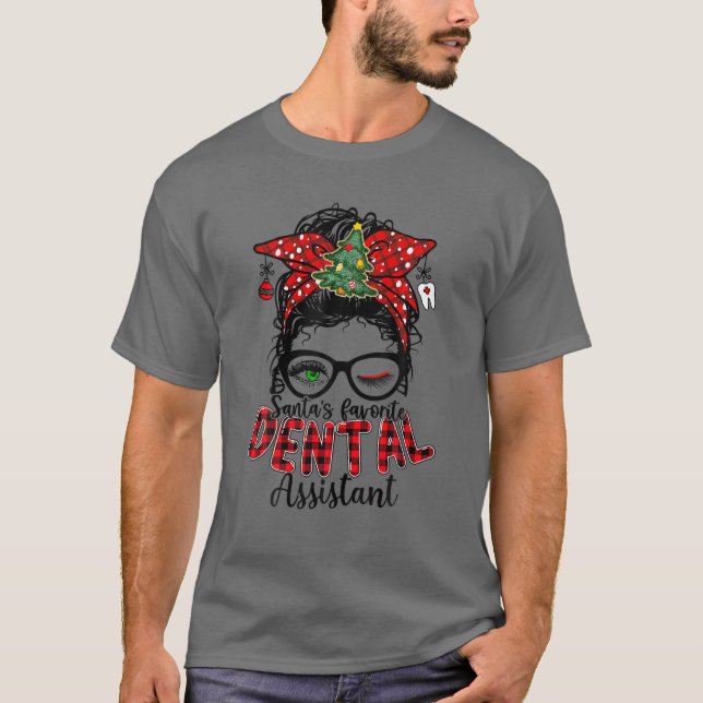 Camiseta Ayudante dental favorito de Santa María desordenad (Anverso)