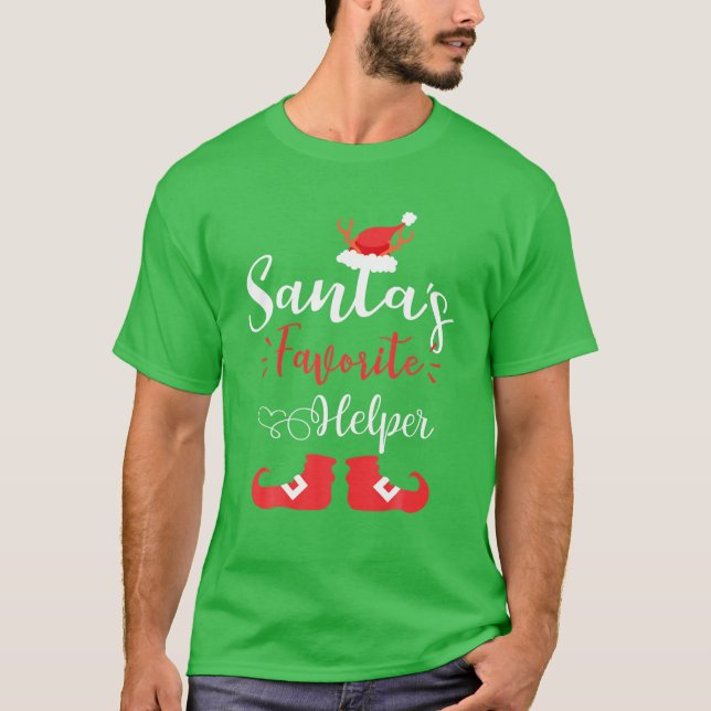 Camiseta Ayudante favorito de Santa Claus que coordina a Na (Anverso)