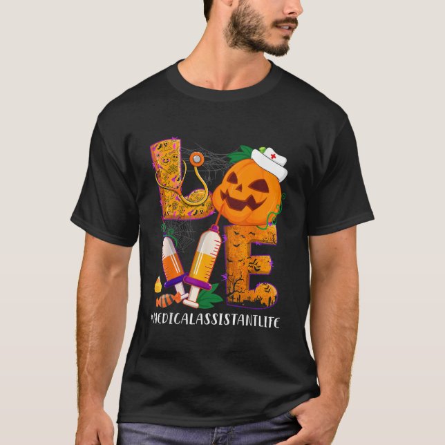 Camiseta Ayudante Médico Enfermera Vida Halloween Costum (Anverso)