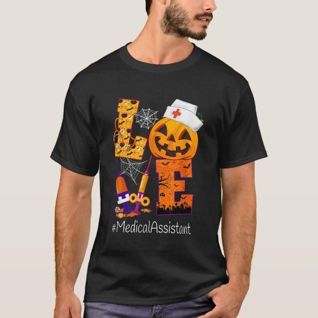Camiseta Ayudante médico Halloween Costueen Calabaza S (Anverso)