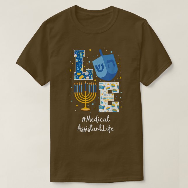 Camiseta AYUDANTE MÉDICO Hanukkah Jewish Chanukah Ha (Diseño del anverso)