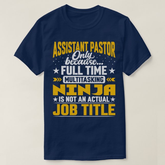 Camiseta Ayudante Pastor Cargo Título Funny Asistente Sacer (Diseño del anverso)