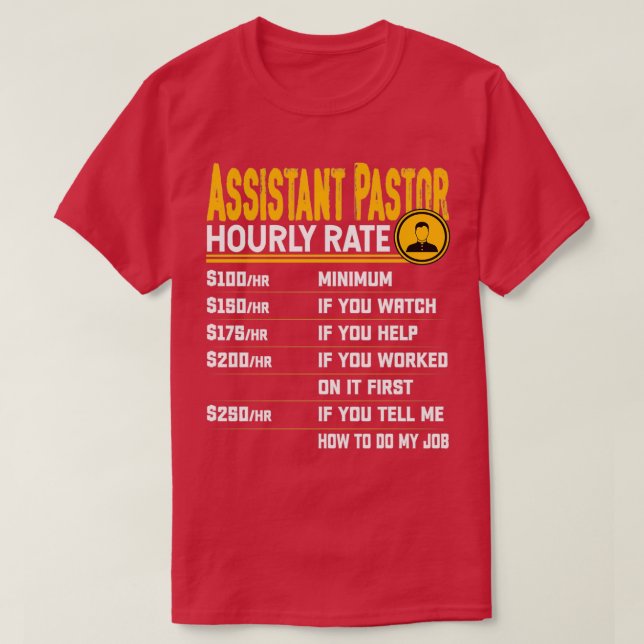 Camiseta Ayudante Pastor Hourrate Clérigo de Iglesia Funny  (Diseño del anverso)