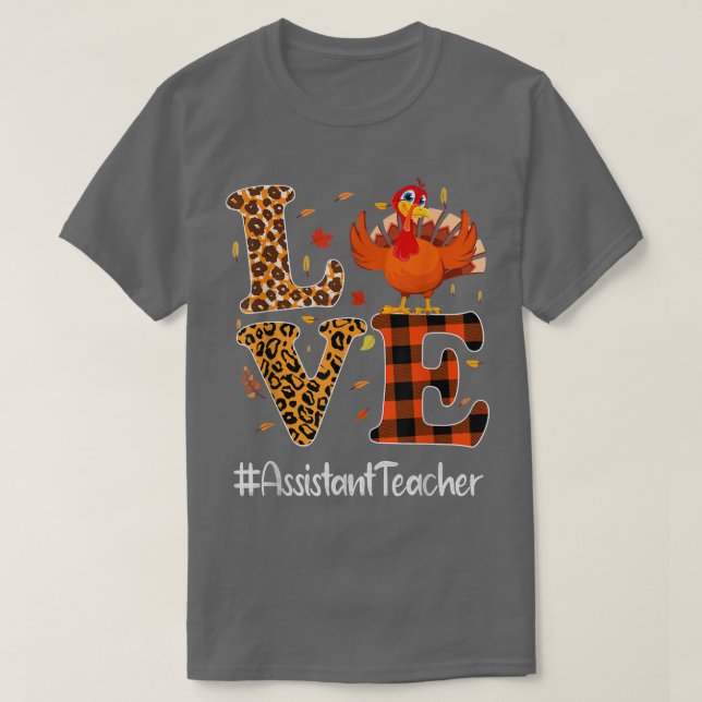 Camiseta Ayudante profesor Amor al leopardo de Acción de Gr (Diseño del anverso)
