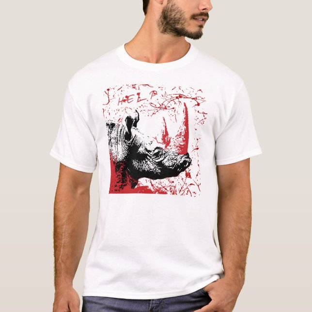Camiseta Ayudar a los rinocerontes (Anverso)