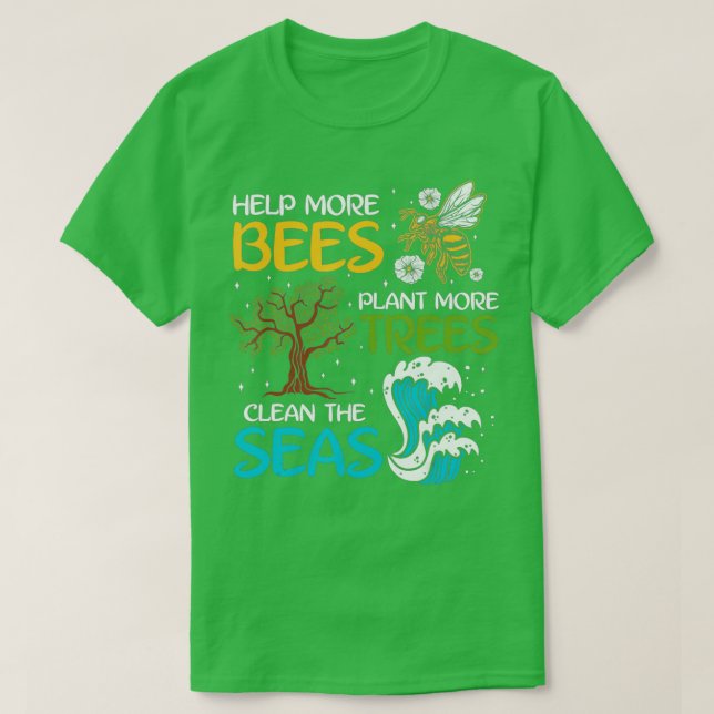 Camiseta Ayudar A Que Más Abejas Planten Más Árboles A Limp (Diseño del anverso)