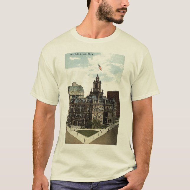 Camiseta Ayuntamiento, vintage 1915 de Detroit, Michigan (Anverso)