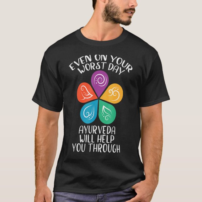 Camiseta Ayurveda le ayudará a través de elementos ayurvédi (Anverso)