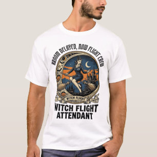 Camiseta Azafata bruja Halloween escoba se rompió diseño