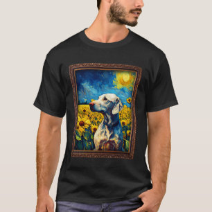 Camiseta Azawakh Pintando Flor De Girasol Mamá Flor Floral