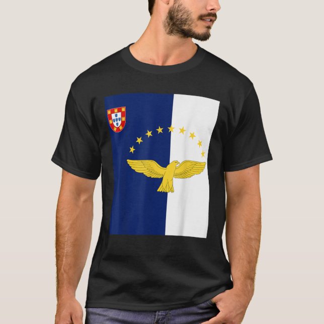 Camiseta Azores Acores Flag T Shirt (Anverso)