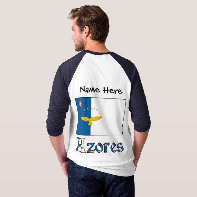 Camiseta Azores Bandera azorí personalizada (Reverso completo)