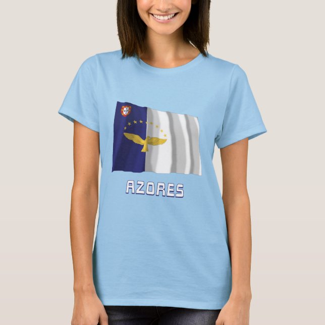 Camiseta Azores Bandera onduladora con nombre (Anverso)