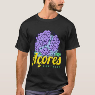 Camiseta Azores Hydrangea Isla Flor Portugal Vintage So