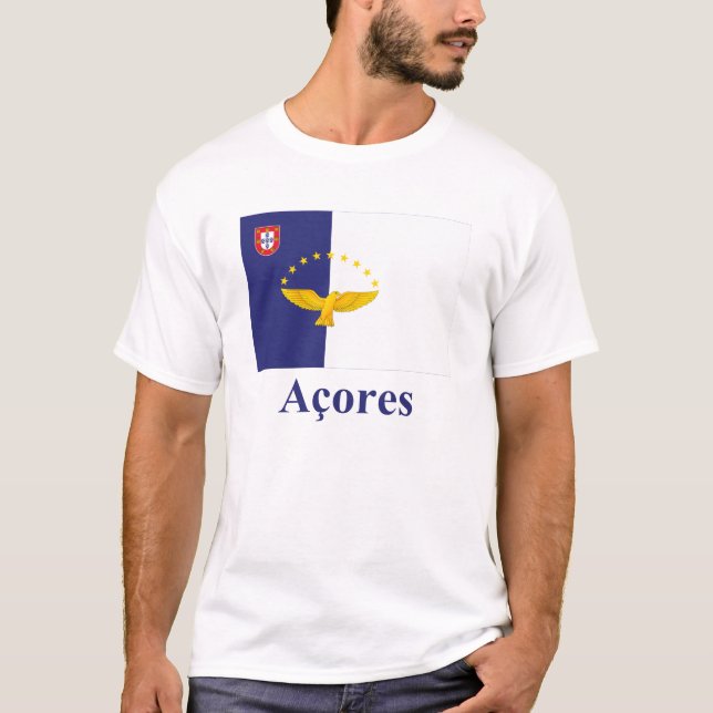 Camiseta Azores señalan por medio de una bandera con nombre (Anverso)