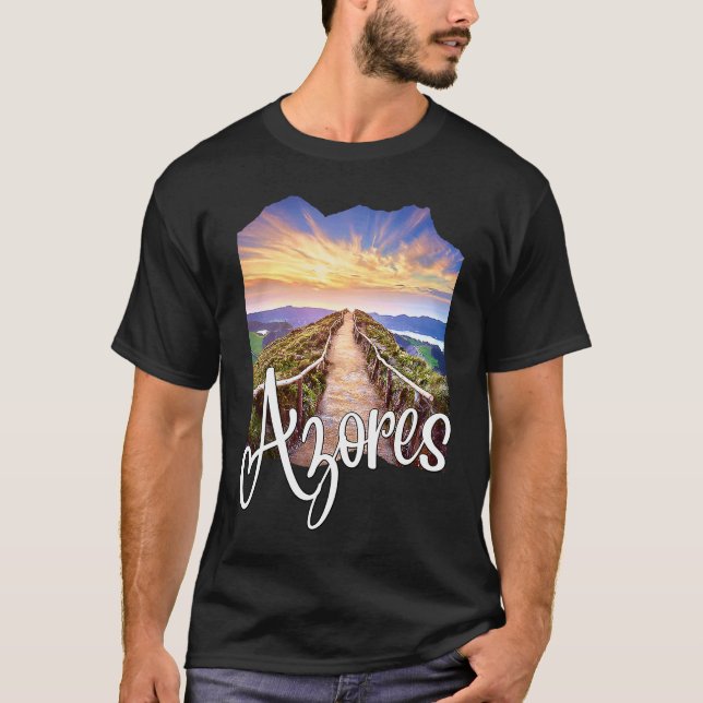 Camiseta Azores Souvenirs Portuguese Roots Azores (Anverso)
