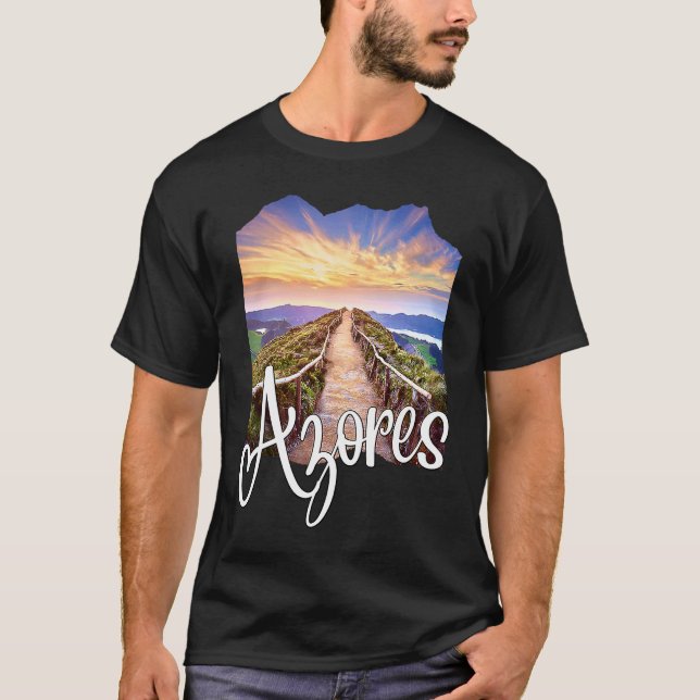 Camiseta Azores Souvenirs Raíces portuguesas Azores (Anverso)