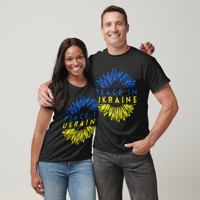 Camiseta Azov Peace In Ukraine Sunflower - Stand With Ukrai (Unisexo)