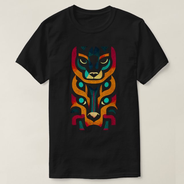 Camiseta Aztec Jaguar antiguo guerrero nativo mítico mexica (Diseño del anverso)