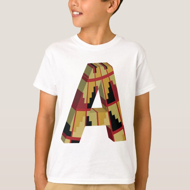 Camiseta Aztec Navajo Pattern Letter A (Anverso)