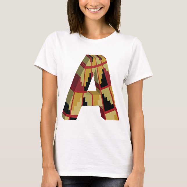 Camiseta Aztec Navajo Pattern Letter A (Anverso)