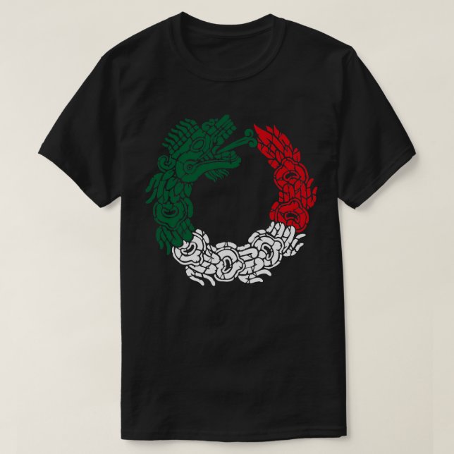 Camiseta Aztec Quetzalcoatl Serpent Bandera Mexicana México (Diseño del anverso)