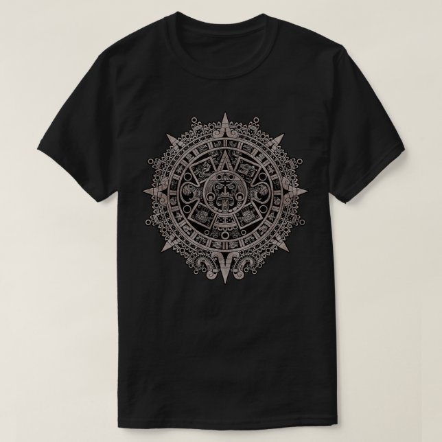 Camiseta Aztec Sun Calendar Aztec Sun Stone Mayan Sun Symbo (Diseño del anverso)