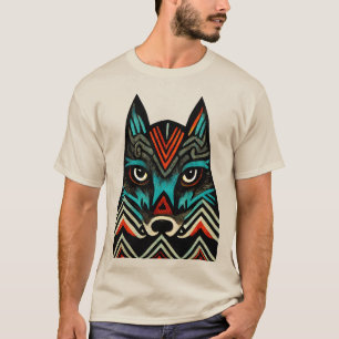 Camiseta Aztec Wolf Face