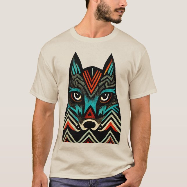 Camiseta Aztec Wolf Face (Anverso)