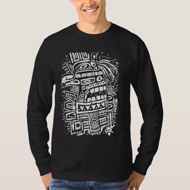 Camiseta Azteca Dios Antiguo Mitología Tezcatlipoca (Anverso)