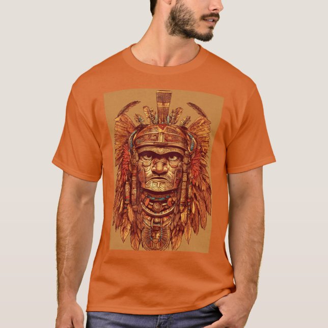 Camiseta Azteca Eagle Warrior - Intrincado Tattoo  (Anverso)