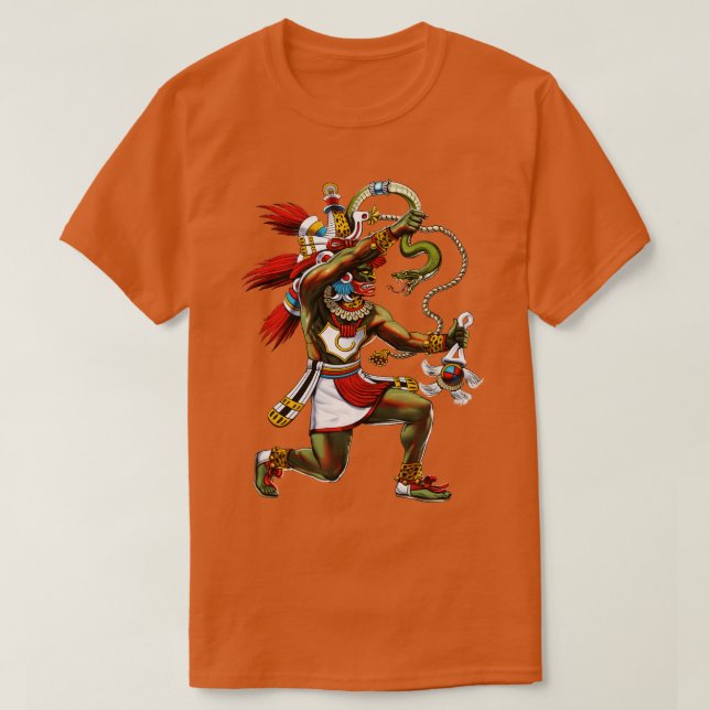 Camiseta Azteca Serpent God Quetzalcoatl (Diseño del anverso)