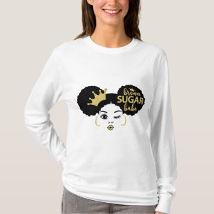 Camiseta Azúcar marrón en negro y oro