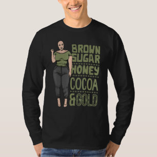 Camiseta Azúcar marrón Miel Cacao Negro Reina Plus tamaño M