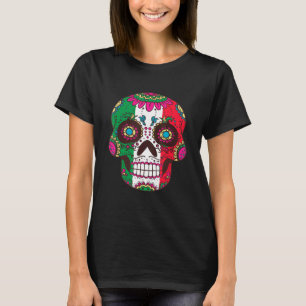 Camiseta Azúcar Skull Bandera Mexicana Calavera Dia De Muer