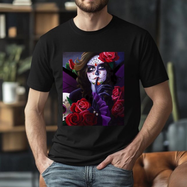 Camiseta Azúcar Skull Roses Rojas Morado (Subido por el creador)