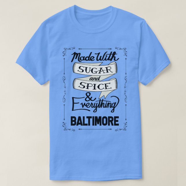 Camiseta Azúcar y Spice Baltimore (Diseño del anverso)