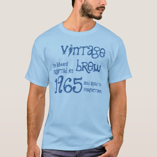 Camiseta Azul 1965 del cumpleaños de la diversión del Brew (Anverso)